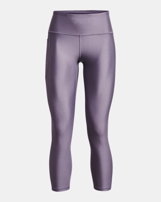 Women's HeatGear® Armour No-Slip Waistband Ankle Leggings, Purple, pdpMainDesktop image number 4